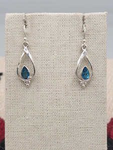 BLUE TOPAZ (SWISS) TEARDROP EARRINGS