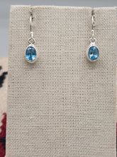 Load image into Gallery viewer, BLUE TOPAZ ( SWISS) OVAL EARRINGS
