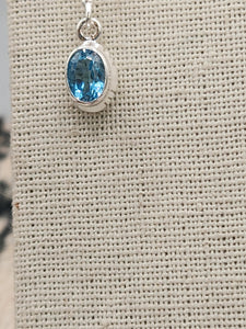 BLUE TOPAZ ( SWISS) OVAL EARRINGS