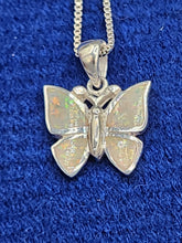 Load image into Gallery viewer, OPAL INLAY BUTTERFLY NECKLACE  WITH CHAIN
