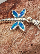 Load image into Gallery viewer, BLUE OPAL DRAGONFLY NECKLACE WITH CHAIN
