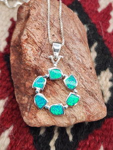 BLUE OPAL PENDANT WITH CHAIN