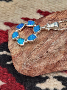 BLUE OPAL PENDANT WITH CHAIN