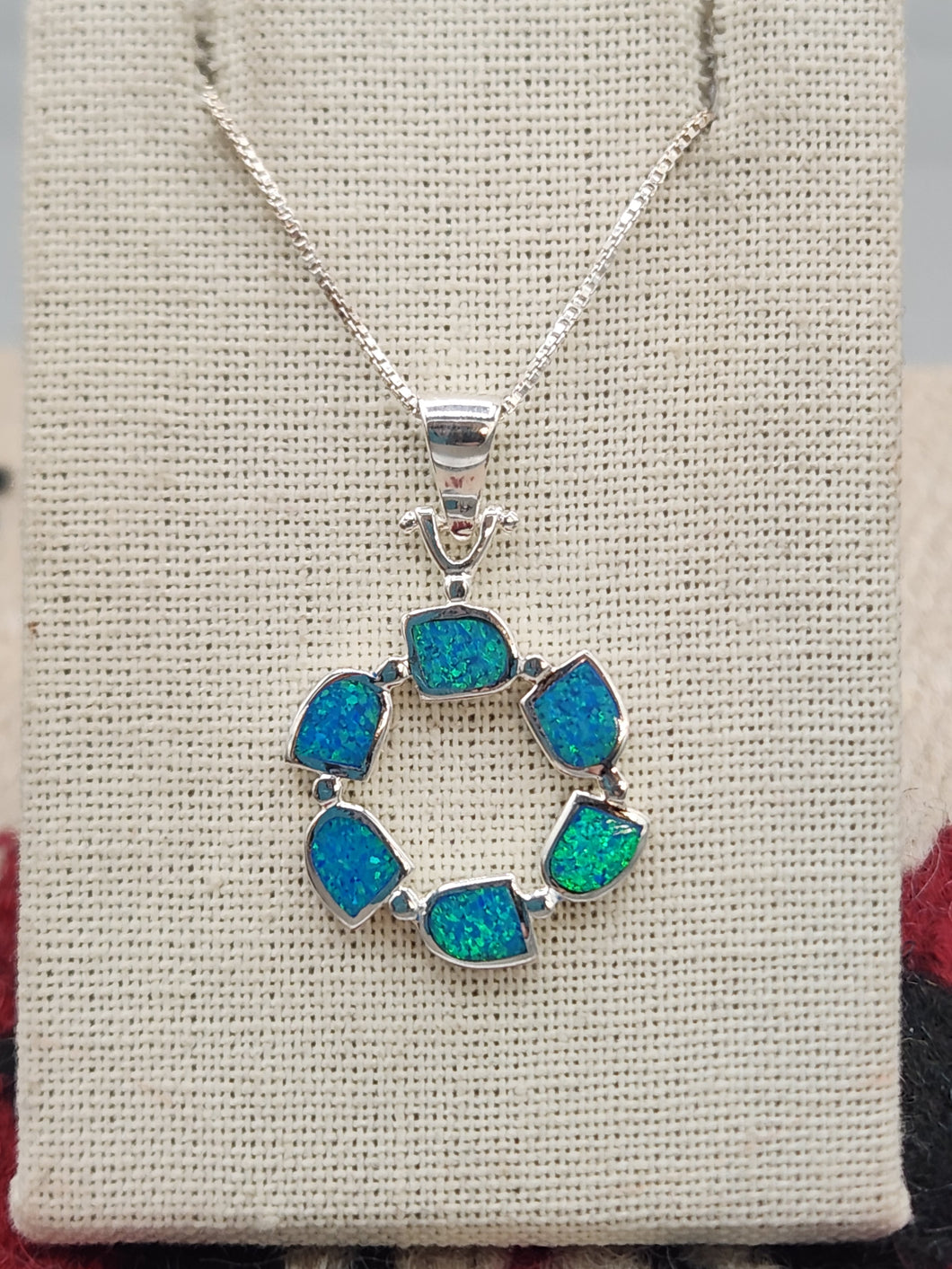 BLUE OPAL PENDANT WITH CHAIN