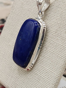 LAPIS PENDANT WITH CHAIN - RECTANGLE