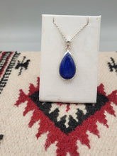 Load image into Gallery viewer, LAPIS PENDANT WITH CHAIN- TEARDROP
