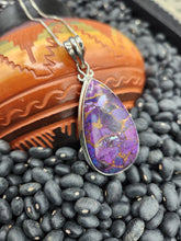 Load image into Gallery viewer, PURPLE COPPER TURQUOISE NECKLACE &amp; EARRINGS SET- TEARDROP
