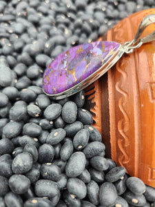 PURPLE COPPER TURQUOISE NECKLACE & EARRINGS SET- TEARDROP