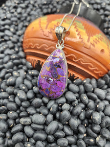 PURPLE COPPER TURQUOISE NECKLACE & EARRINGS SET- TEARDROP