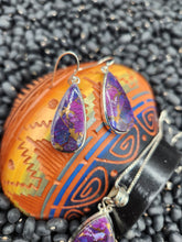 Load image into Gallery viewer, PURPLE COPPER TURQUOISE NECKLACE &amp; EARRINGS SET- TEARDROP
