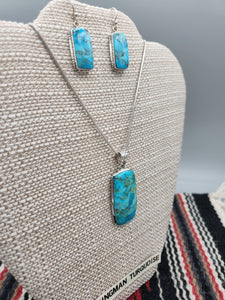 TURQUOISE NECKLACE & EARRINGS SET - KINGMAN