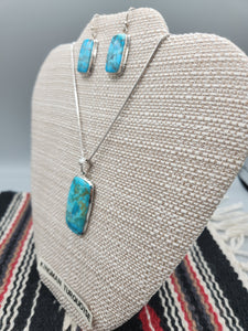 TURQUOISE NECKLACE & EARRINGS SET - KINGMAN