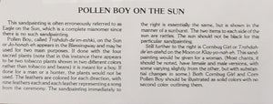 SANDPAINTING  - POLLEN BOY ON THE SUN - LEHI BENALLY