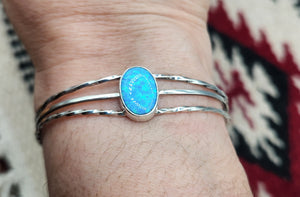 BLUE OPAL CUFF BRACELET  - ALICE ROSE SANDERS