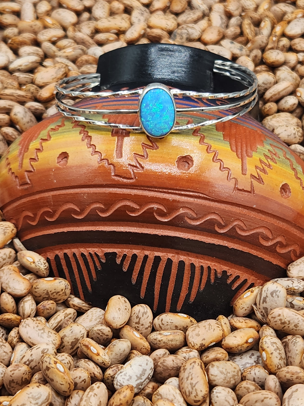 BLUE OPAL CUFF BRACELET  - ALICE ROSE SANDERS