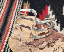 Load image into Gallery viewer, STERLING SILVER 3 WAVE CUFF STYLE BRACELET  - ELAINE TAHE
