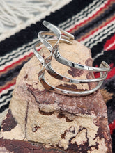 Load image into Gallery viewer, STERLING SILVER 3 WAVE CUFF STYLE BRACELET  - ELAINE TAHE
