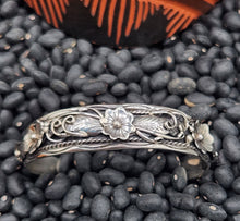 Load image into Gallery viewer, STERLING SILVER CACTUS FLOWER CUFF STYLE BRACELET- BESSIE JOE
