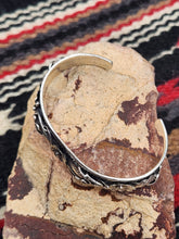 Load image into Gallery viewer, STERLING SILVER CACTUS FLOWER CUFF STYLE BRACELET- BESSIE JOE
