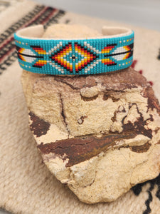 NAVAJO BEADED BRACELET  - TURQUOISE- JOYCE DEVORE