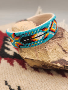 NAVAJO BEADED BRACELET  - TURQUOISE- JOYCE DEVORE