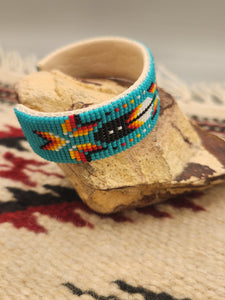 NAVAJO BEADED BRACELET  - TURQUOISE- JOYCE DEVORE