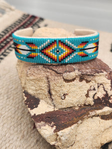 NAVAJO BEADED BRACELET  - TURQUOISE- JOYCE DEVORE