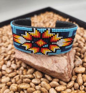 BEADED CUFF BRACELET - LIGHT BLUE/BLUE - DWIGHT NATHANIEL