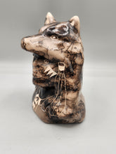 Load image into Gallery viewer, HORSEHAIR SCULPTURE  - MEDICINE MAN WITH WOLF - TOM VAIL JR
