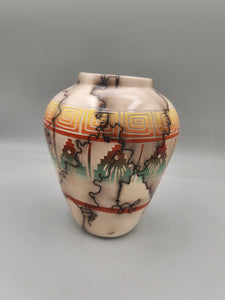 COLORED HORSEHAIR ETCHED POTTERY - RONALD SMITH