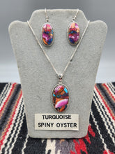 Load image into Gallery viewer, PINK SPINY OYSTER SHELL &amp; TURQUOISE PENDANT &amp; EARRINGS SET
