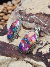 Load image into Gallery viewer, PINK SPINY OYSTER SHELL &amp; TURQUOISE PENDANT &amp; EARRINGS SET
