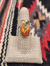 Load image into Gallery viewer, TURQUOISE &amp; SPINY OYSTER SHELL RING - SIZE 7 - RECTANGLE
