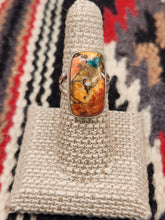 Load image into Gallery viewer, TURQUOISE &amp; SPINY OYSTER SHELL RING - SIZE 7 - RECTANGLE
