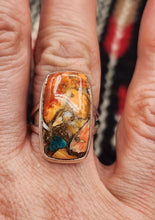 Load image into Gallery viewer, TURQUOISE &amp; SPINY OYSTER SHELL RING - SIZE 7 - RECTANGLE
