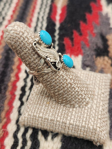 TURQUOISE  2 STONE RING - SIZE 5.5 - WILLIAM BEGAY