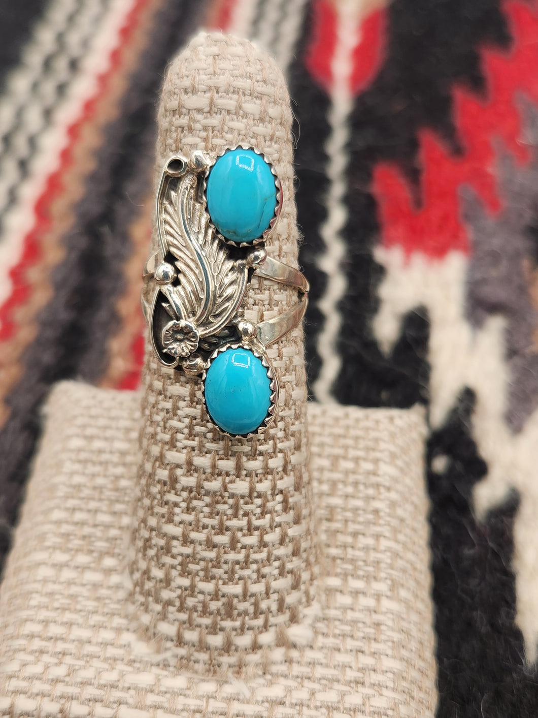 TURQUOISE  2 STONE RING - SIZE 5.5 - WILLIAM BEGAY