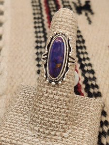 PURPLE COPPER TURQUOISE RING - 3 Sizes