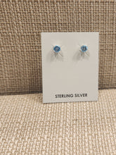 Load image into Gallery viewer, BLUE TOPAZ MINI POST EARRINGS  - 5 mm ROUND
