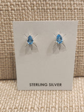 Load image into Gallery viewer, BLUE TOPAZ MINI POST EARRINGS - 4 x 6 TEARDROP
