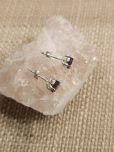Load image into Gallery viewer, GARNET MINI POST EARRINGS  - 6mm ROUND

