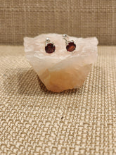 Load image into Gallery viewer, GARNET MINI POST EARRINGS  - 6mm ROUND
