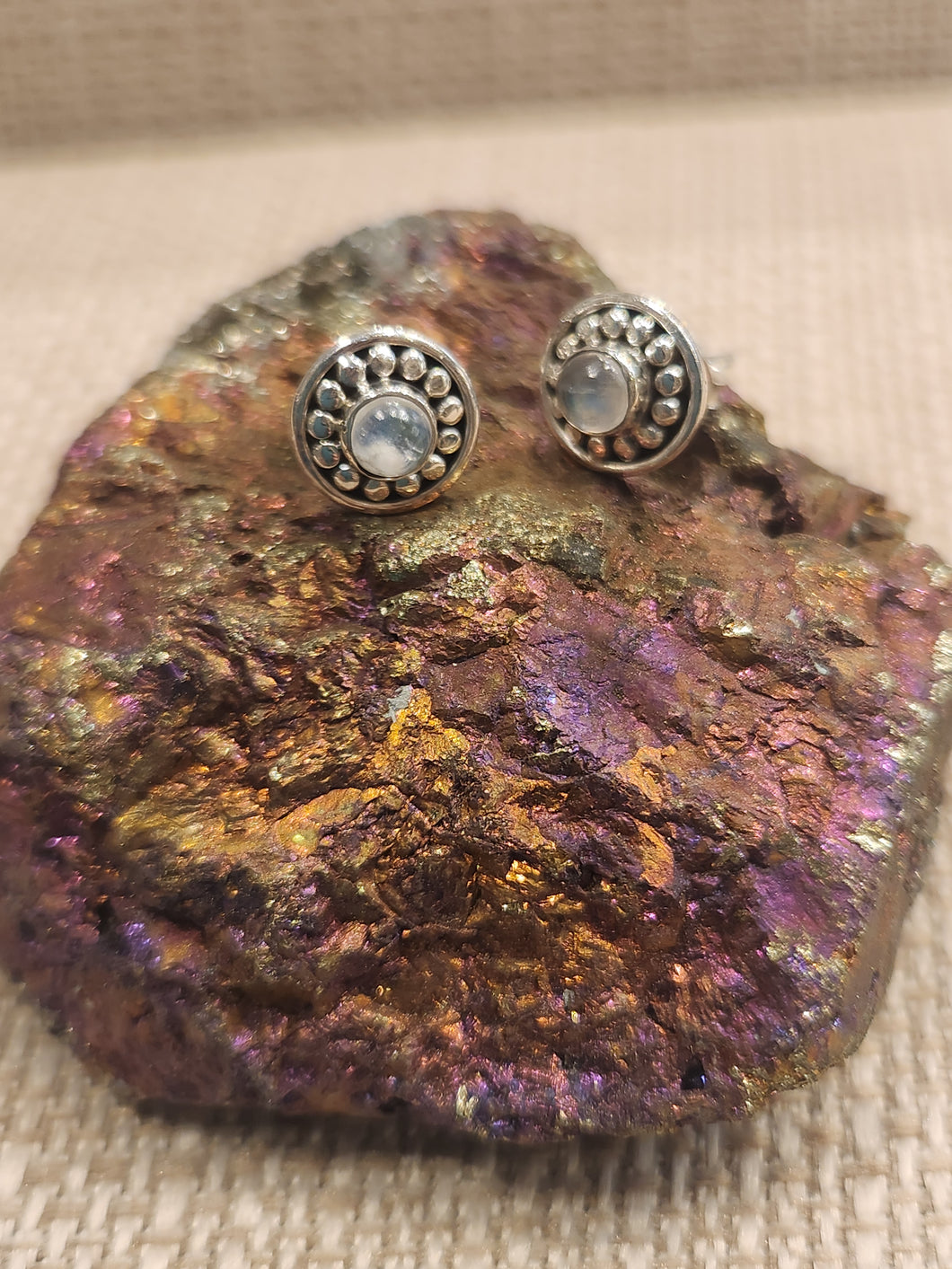 MOONSTONE  MINI POST STYLE EARRINGS