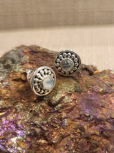 Load image into Gallery viewer, MOONSTONE  MINI POST STYLE EARRINGS
