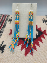 Load image into Gallery viewer, EXTRA LONG BEADED EARRINGS  - LORRAINE BURBANK - TURQUOISE
