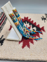 Load image into Gallery viewer, EXTRA LONG BEADED EARRINGS  - LORRAINE BURBANK - TURQUOISE

