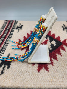 EXTRA LONG BEADED EARRINGS  - LORRAINE BURBANK - TURQUOISE