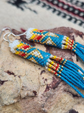 Load image into Gallery viewer, EXTRA LONG BEADED EARRINGS  - LORRAINE BURBANK - TURQUOISE
