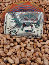 Load image into Gallery viewer, TURQUOISE &amp; CORAL CHIP INLAY BEAR BELT BUCKLE - GLIBERT ORTEGA
