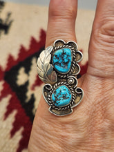 Load image into Gallery viewer, TURQUOISE RING - 2 STONE - BA - SIZE 5.5
